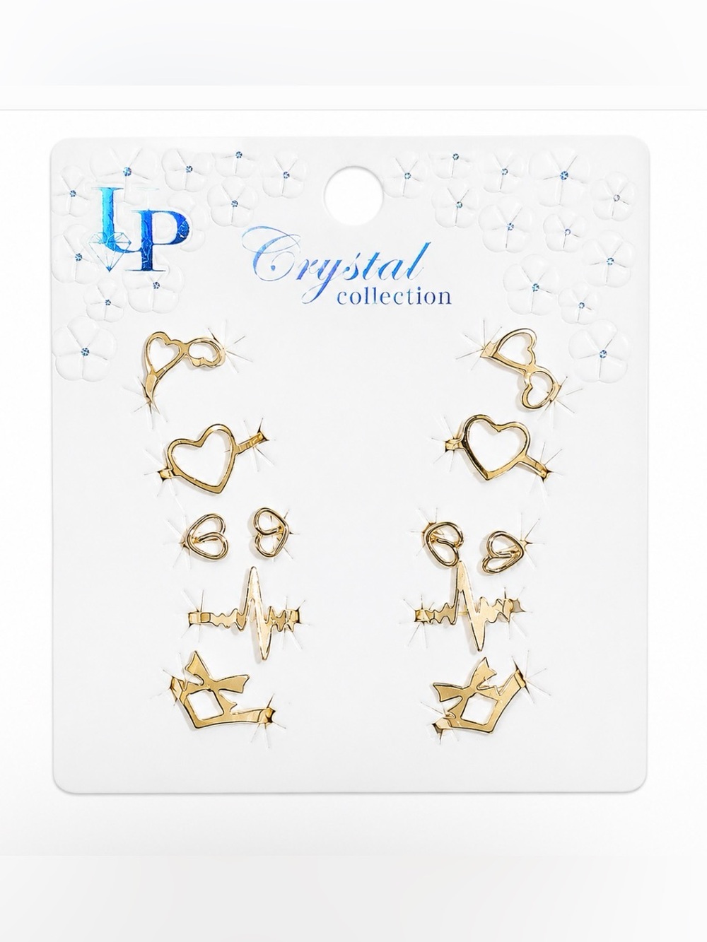 *BUY NOW* Crystal Collection Gold Tone Adjustable/Stackable Rings